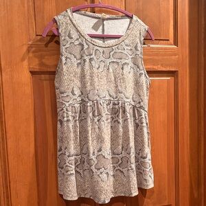 Sew In Love Snake Print Kids Dress - Gray and Cream